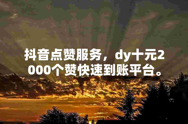 抖音点赞服务，dy十元2000个赞快速到账平台。