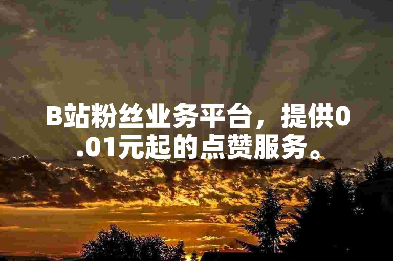 B站粉丝业务平台，提供0.01元起的点赞服务。