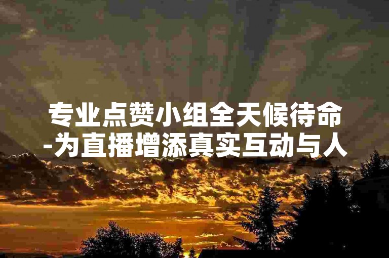 专业点赞小组全天候待命-为直播增添真实互动与人气