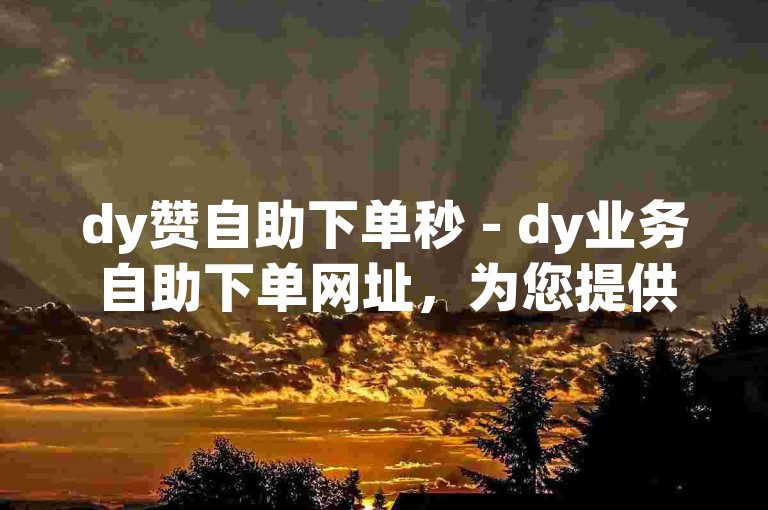 dy赞自助下单秒 - dy业务自助下单网址，为您提供便捷的点赞服务。