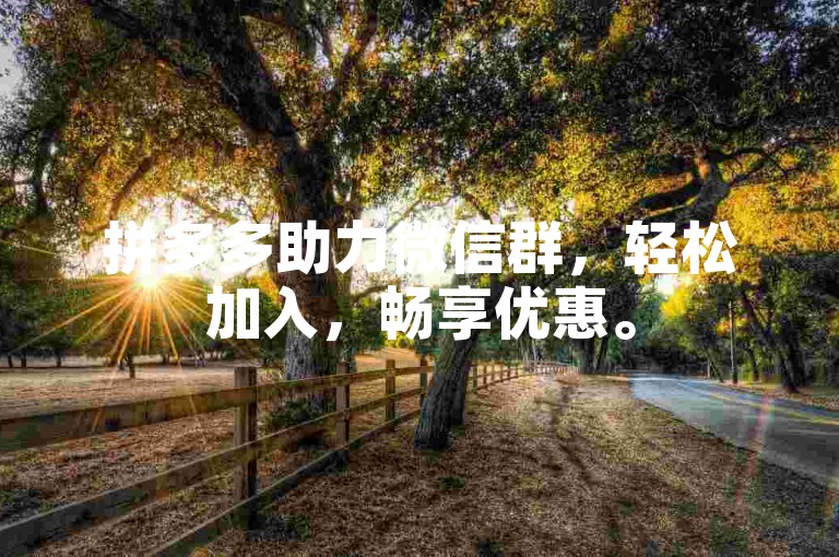 拼多多助力微信群，轻松加入，畅享优惠。