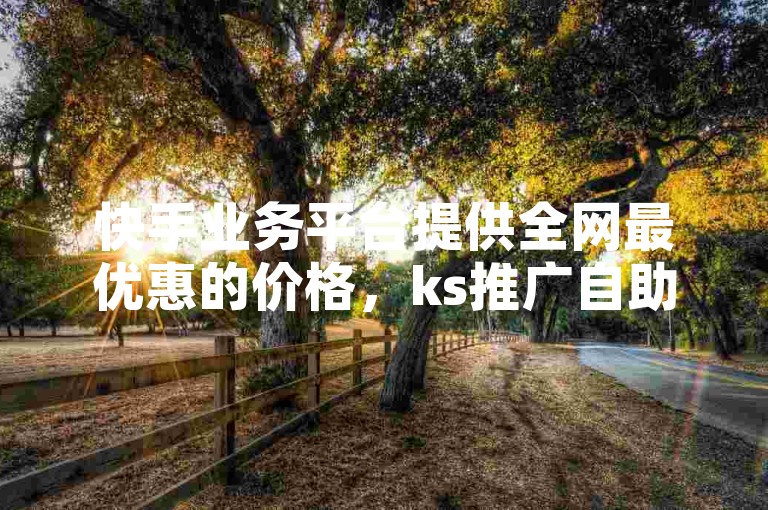 快手业务平台提供全网最优惠的价格，ks推广自助网站经济实惠。