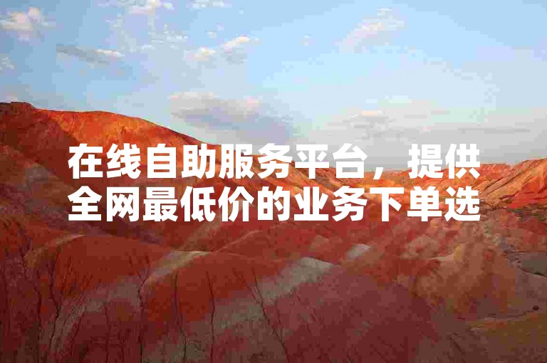 在线自助服务平台，提供全网最低价的业务下单选项。