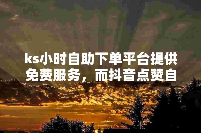 ks小时自助下单平台提供免费服务，而抖音点赞自助平台app则专注于提升视频的曝光度。