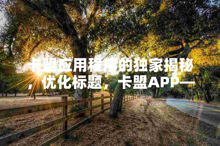 卡盟应用程序的独家揭秘，优化标题，卡盟APP——最佳选择！2025必学。