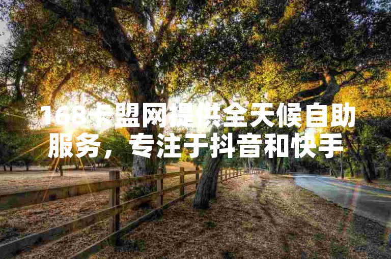 168卡盟网提供全天候自助服务，专注于抖音和快手粉丝增长业务，助力您的社交媒体影响力提升。