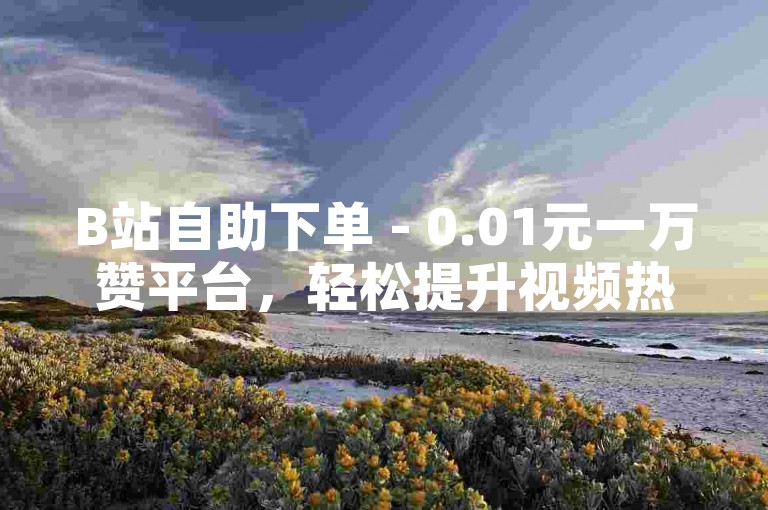 B站自助下单 - 0.01元一万赞平台，轻松提升视频热度。