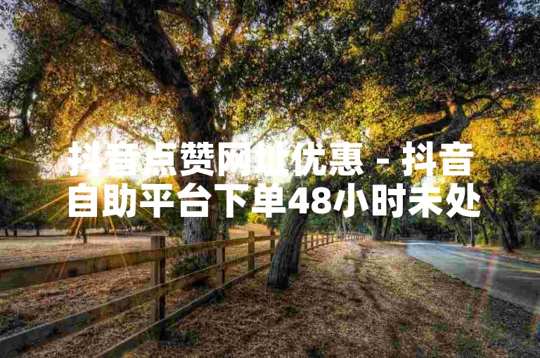 抖音点赞网址优惠 - 抖音自助平台下单48小时未处理