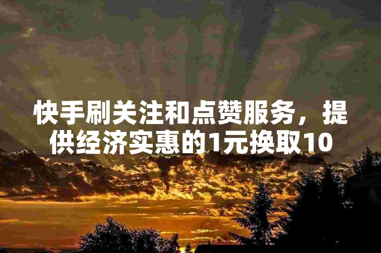 快手刷关注和点赞服务，提供经济实惠的1元换取10000个赞。