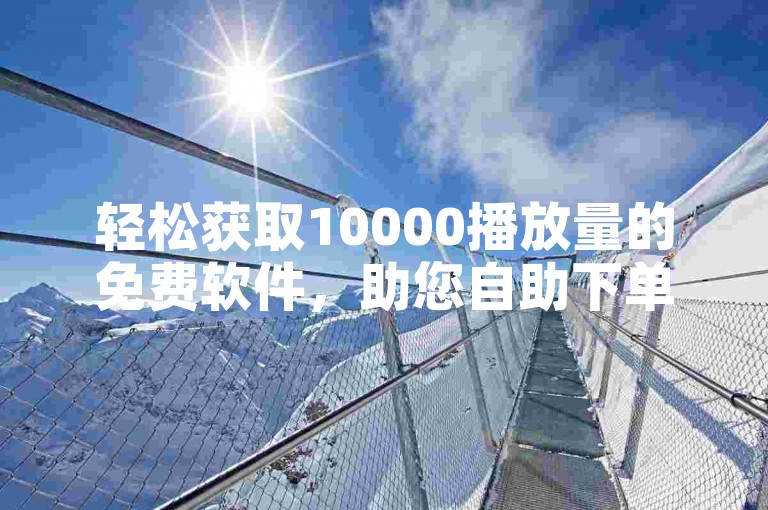 轻松获取10000播放量的免费软件，助您自助下单业务更上一层楼。