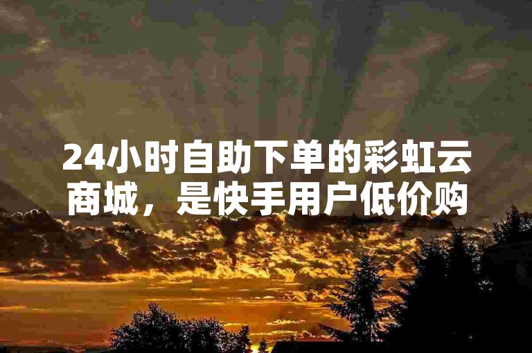 24小时自助下单的彩虹云商城，是快手用户低价购物的理想选择。