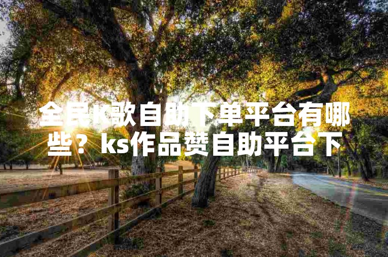 全民K歌自助下单平台有哪些？ks作品赞自助平台下单是真的吗？