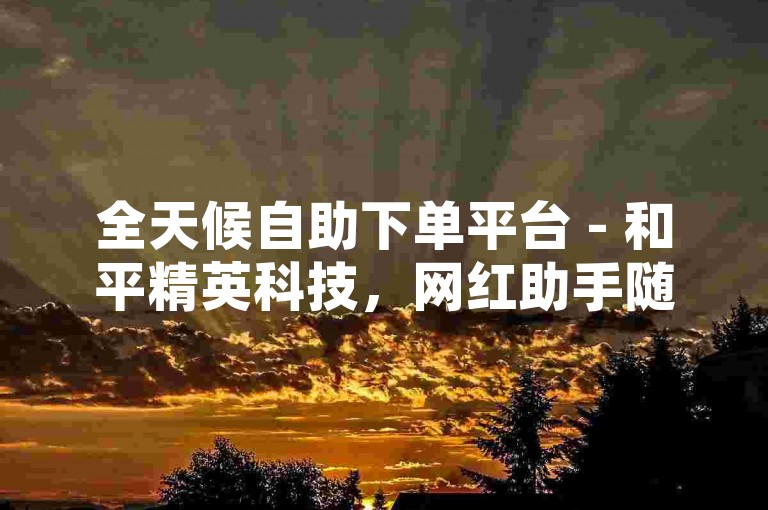 全天候自助下单平台 - 和平精英科技，网红助手随时为您服务。