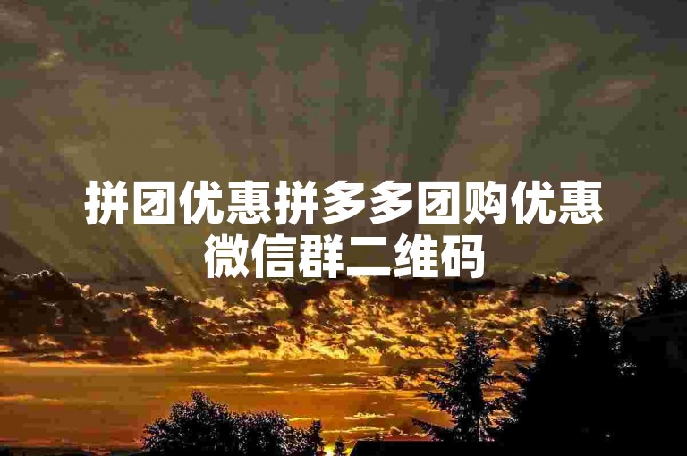 拼团优惠拼多多团购优惠微信群二维码