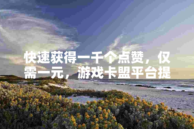 快速获得一千个点赞，仅需一元，游戏卡盟平台提供秒到赞服务。
