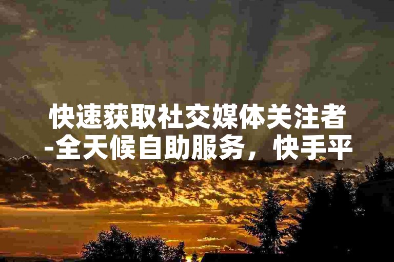 快速获取社交媒体关注者-全天候自助服务，快手平台粉丝增长解决方案。