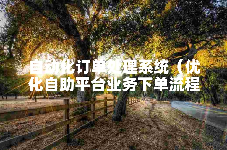 自动化订单处理系统（优化自助平台业务下单流程）