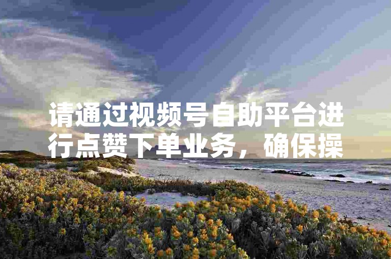 请通过视频号自助平台进行点赞下单业务，确保操作由真人完成。