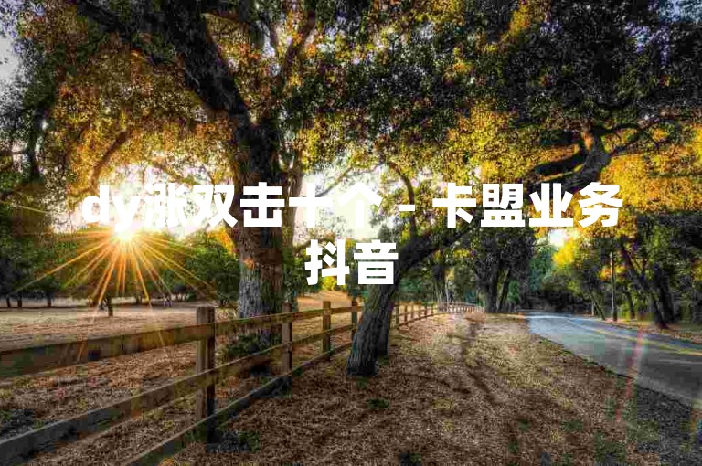 dy涨双击十个 - 卡盟业务抖音