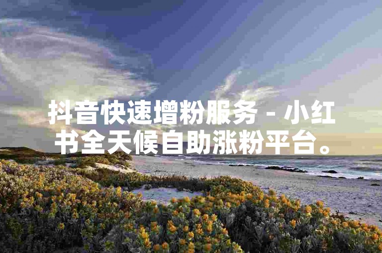 抖音快速增粉服务 - 小红书全天候自助涨粉平台。