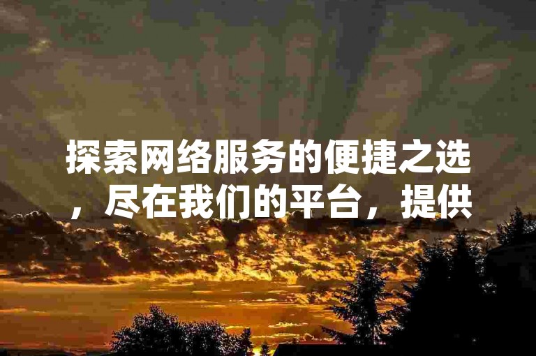 探索网络服务的便捷之选，尽在我们的平台，提供专业的dy业务支持与优惠。