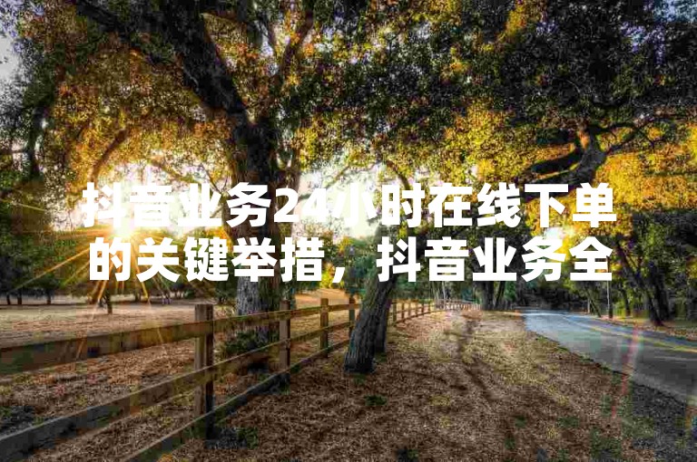 抖音业务24小时在线下单的关键举措，抖音业务全天候在线下单支持！新手必知！