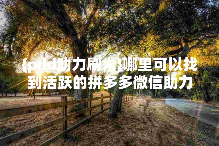 {pdd助力刷人}哪里可以找到活跃的拼多多微信助力群呀？