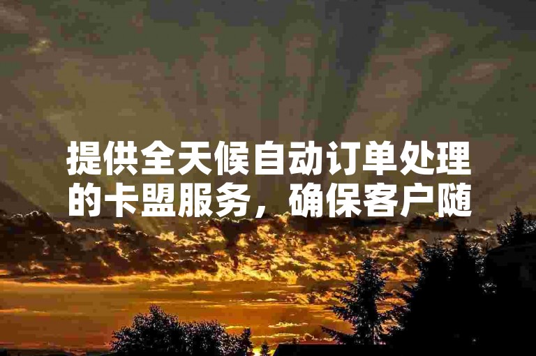 提供全天候自动订单处理的卡盟服务，确保客户随时都能享受到便捷的下单体验。