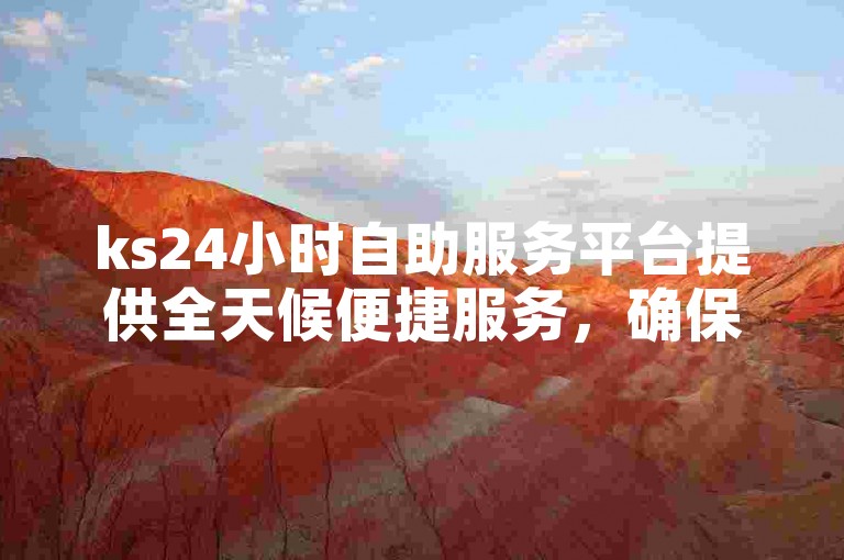 ks24小时自助服务平台提供全天候便捷服务，确保用户随时享受高效且经济的自助服务体验。