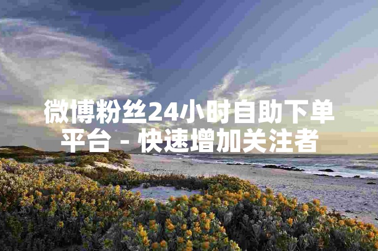微博粉丝24小时自助下单平台 - 快速增加关注者