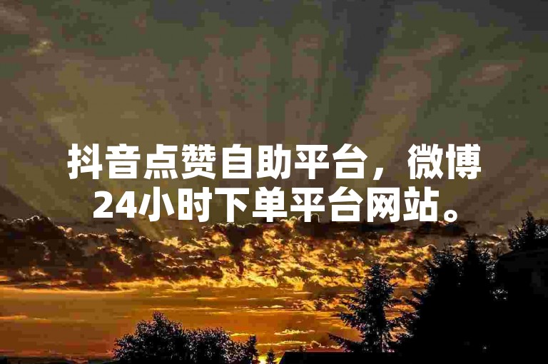 抖音点赞自助平台，微博24小时下单平台网站。