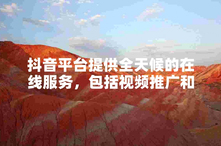 抖音平台提供全天候的在线服务，包括视频推广和账户充值，确保用户能便捷地提升影响力。