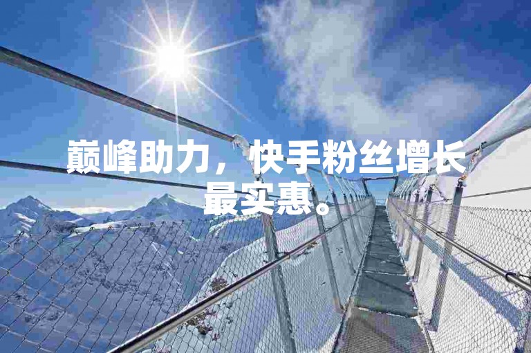 巅峰助力，快手粉丝增长最实惠。