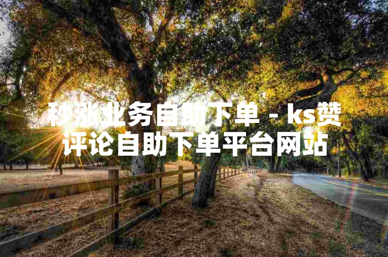 秒涨业务自助下单 - ks赞评论自助下单平台网站