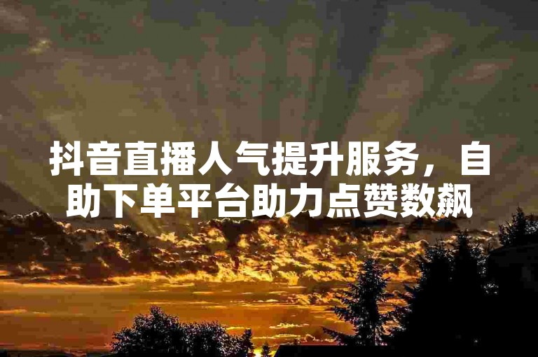 抖音直播人气提升服务，自助下单平台助力点赞数飙升。