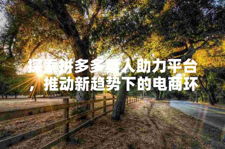 探索拼多多真人助力平台，推动新趋势下的电商环境成长。