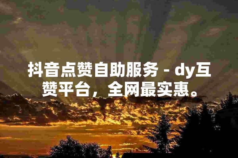 抖音点赞自助服务 - dy互赞平台，全网最实惠。