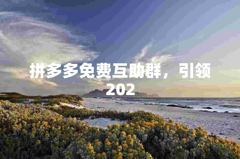拼多多免费互助群，引领2025年社交电商新潮流。