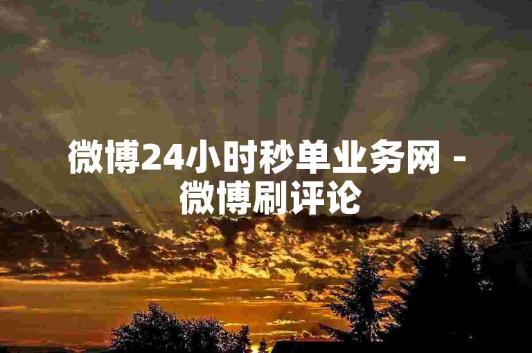 微博24小时秒单业务网 - 微博刷评论