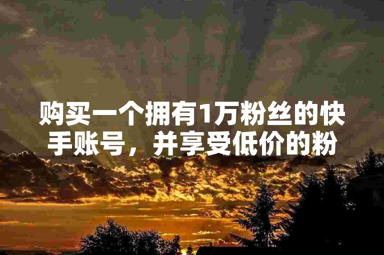 购买一个拥有1万粉丝的快手账号，并享受低价的粉丝增长服务。