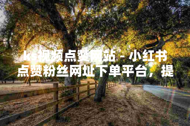 ks视频点赞网站 - 小红书点赞粉丝网址下单平台，提供便捷的社交媒体推广服务。