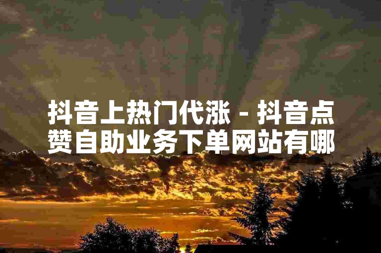 抖音上热门代涨 - 抖音点赞自助业务下单网站有哪些