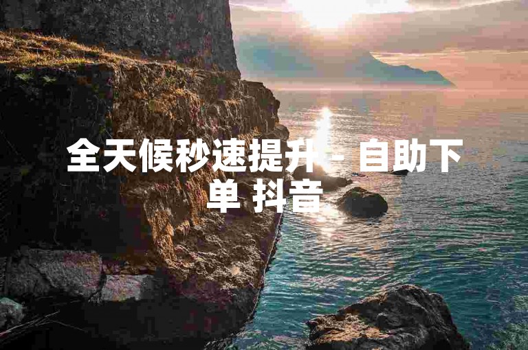 全天候秒速提升 - 自助下单 抖音