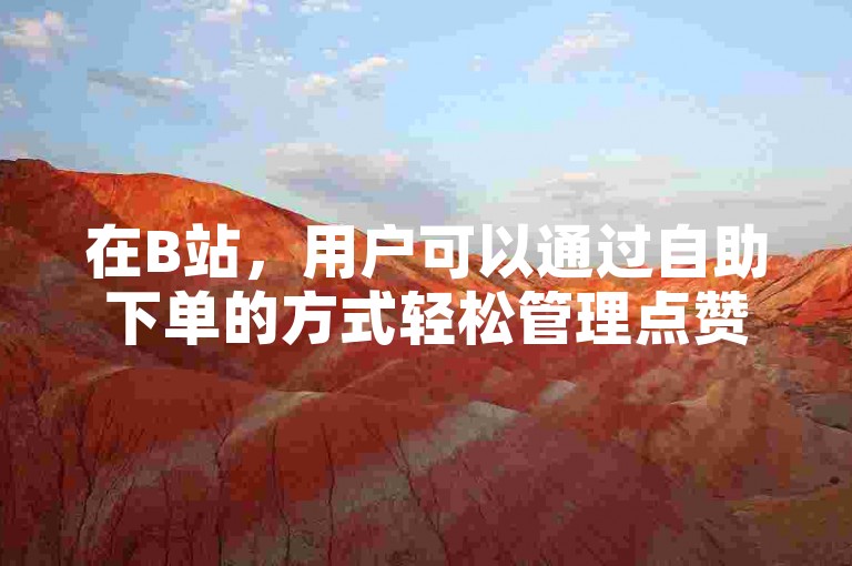 在B站，用户可以通过自助下单的方式轻松管理点赞和粉丝业务。