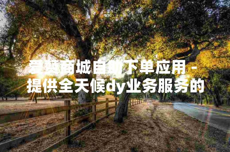 爱赞商城自助下单应用 - 提供全天候dy业务服务的平台
