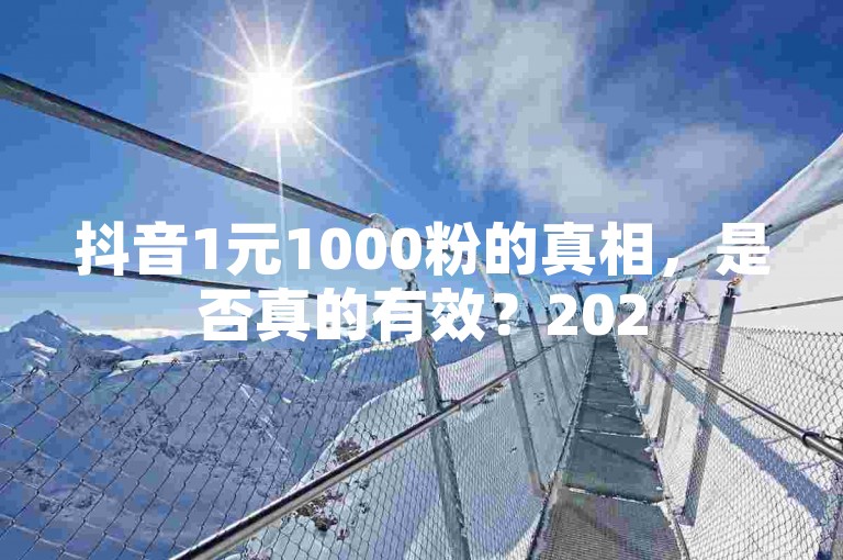 抖音1元1000粉的真相，是否真的有效？2025年你必须了解！
