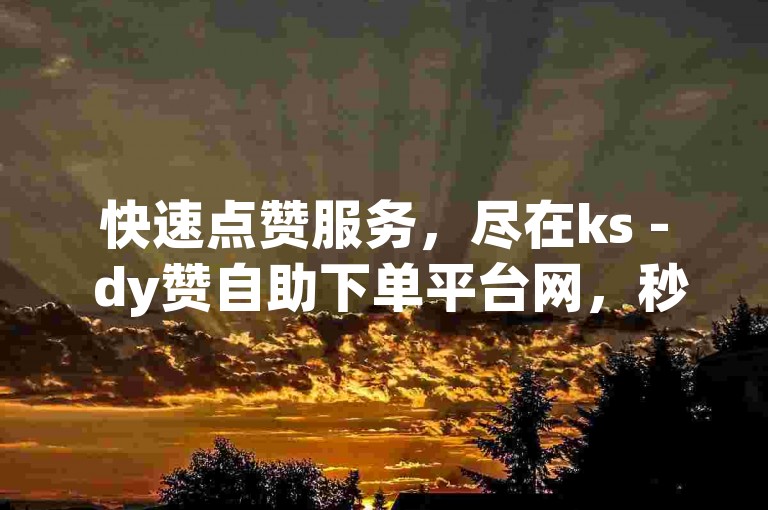 快速点赞服务，尽在ks - dy赞自助下单平台网，秒速响应您的点赞需求。