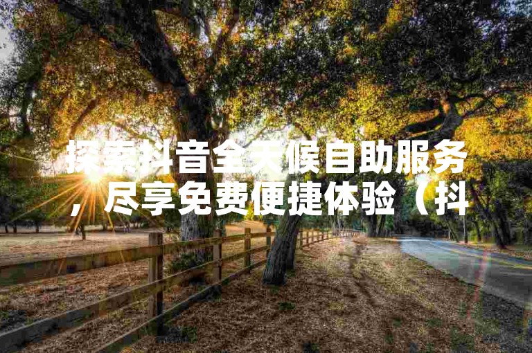 探索抖音全天候自助服务，尽享免费便捷体验（抖音24小时自助服务平台免费使用指南）