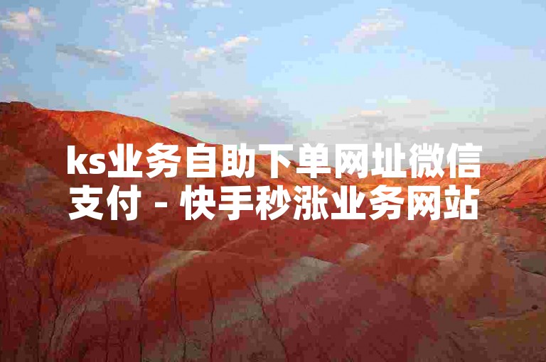 ks业务自助下单网址微信支付 - 快手秒涨业务网站平台