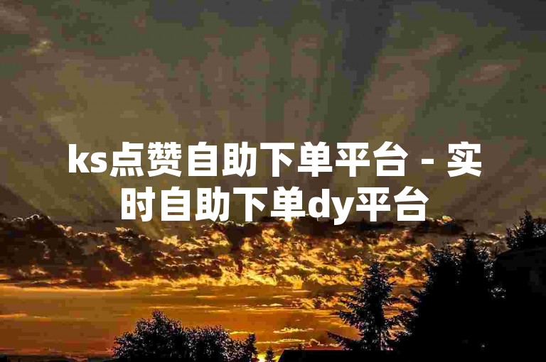 ks点赞自助下单平台 - 实时自助下单dy平台